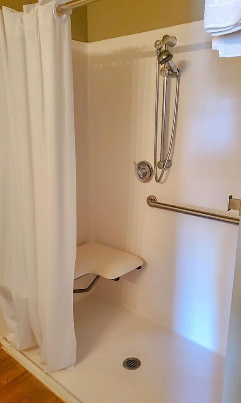 Suite, 1 Queen Bed, Accessible, Kitchen | Bathroom | Shower, free toiletries, hair dryer, towels