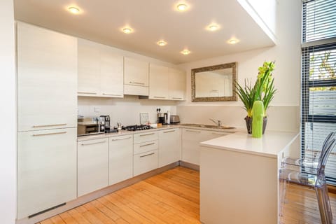 Apartment 2 | Private kitchenette | Full-size fridge, microwave, stovetop, coffee/tea maker