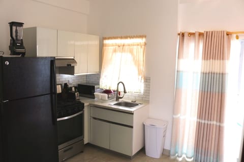 Deluxe Apartment, 1 Bedroom, Courtyard View, Courtyard Area | Private kitchen | Full-size fridge, microwave, oven, stovetop