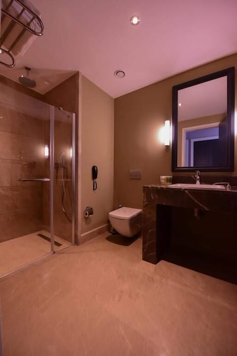 Economy Room (Selected at check in) | Bathroom | Shower, hydromassage showerhead, hair dryer, towels