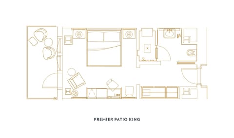 Premier Room, 1 King Bed, Patio (City) | Floor plan