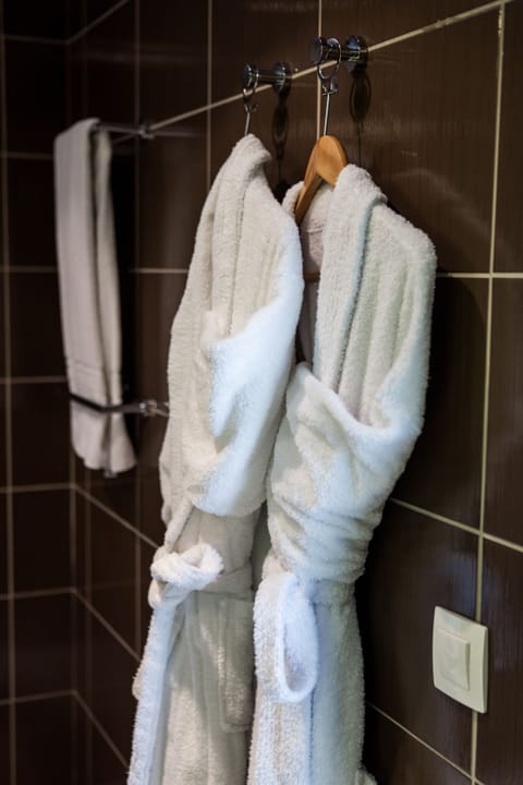 Eco-friendly toiletries, hair dryer, towels