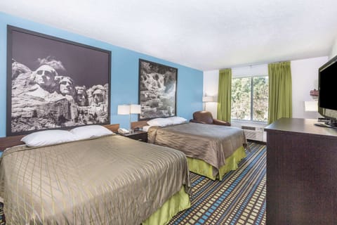 Standard Room, 2 Queen Beds, Non Smoking | In-room safe, desk, blackout drapes, soundproofing