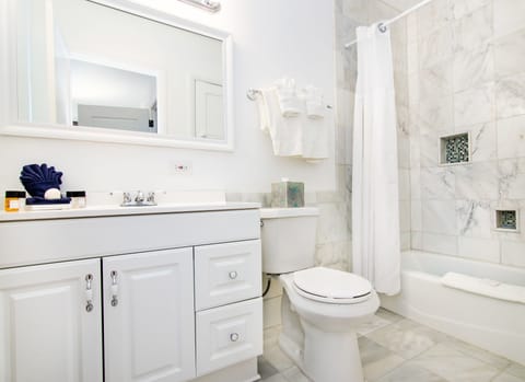 Executive King Suite | Bathroom | Combined shower/tub, hydromassage showerhead, designer toiletries