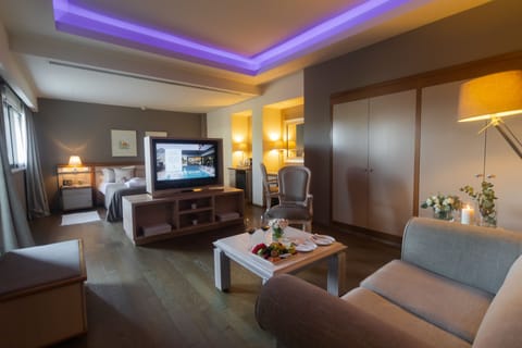 Junior Suite, City View | Egyptian cotton sheets, premium bedding, pillowtop beds, minibar