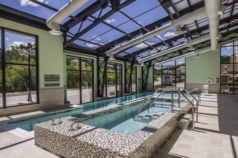 Indoor pool, open 6 AM to midnight, sun loungers