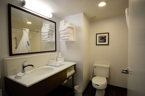 Room, 2 Queen Beds, Non Smoking | Bathroom | Eco-friendly toiletries, hair dryer, towels