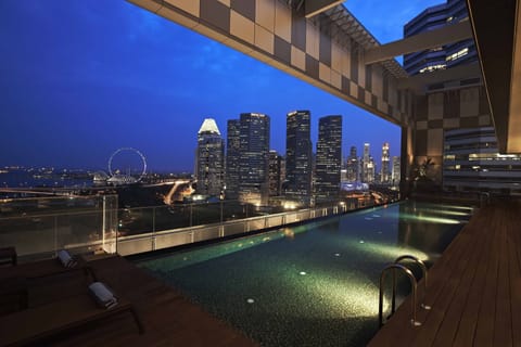 Outdoor pool, pool umbrellas