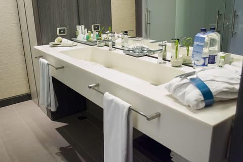 Deluxe Room | Bathroom | Shower, designer toiletries, hair dryer, bathrobes