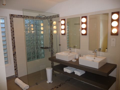 Luxury Suite | Bathroom | Eco-friendly toiletries, hair dryer, towels, shampoo