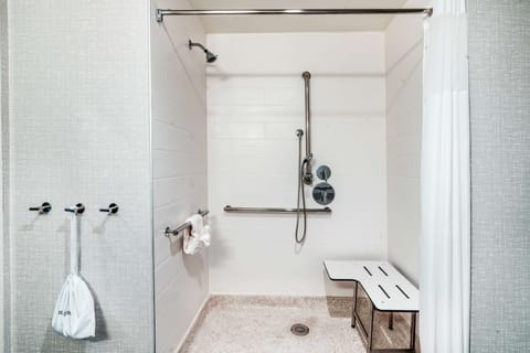 Studio, 2 Queen Beds, Accessible (Mobility & Hearing, Roll-in Shower) | Bathroom shower