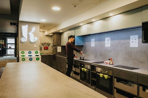 Shared fridge, microwave, oven, dishwasher