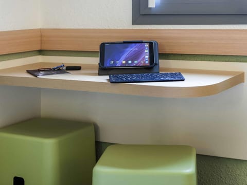 Hypo-allergenic bedding, desk, laptop workspace, soundproofing