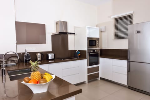 Premium Apartment | Private kitchen | Full-size fridge, microwave, oven, stovetop