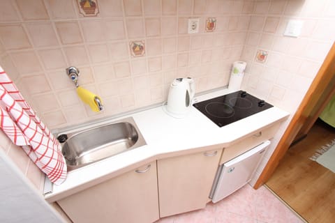 Apartment, 1 Double Bed, Smoking | Private kitchenette | Fridge, coffee/tea maker, electric kettle, freezer