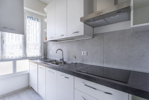 Apartment, 1 Bedroom | Private kitchen | Full-size fridge, stovetop, cookware/dishes/utensils