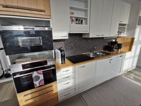 Apartment | Private kitchen | Fridge, microwave, oven, stovetop