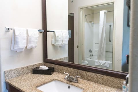 Standard Room, 2 Queen Beds, Mountain View | Bathroom | Combined shower/tub, free toiletries, hair dryer, towels