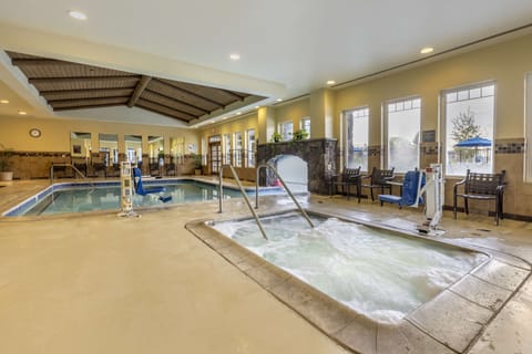 Indoor pool, outdoor pool, sun loungers