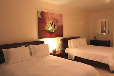 Room, Multiple Beds, Pool View | Premium bedding, pillowtop beds, minibar, in-room safe