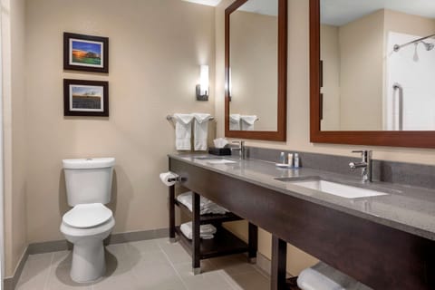 Standard Suite, Multiple Beds, Non Smoking | Bathroom | Combined shower/tub, hair dryer, towels, soap