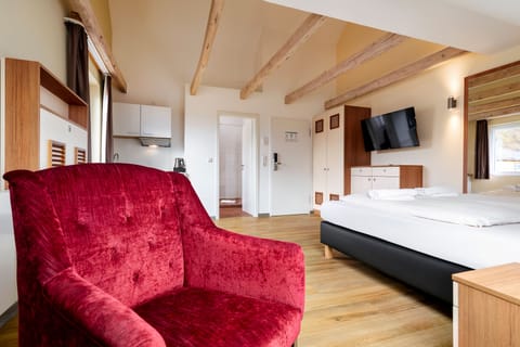 22-inch flat-screen TV with satellite channels, TV