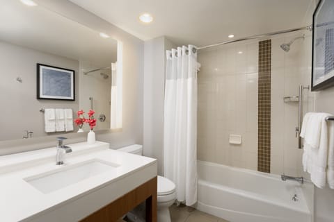 Standard Room, 1 King Bed | Bathroom | Deep soaking tub, hydromassage showerhead, designer toiletries