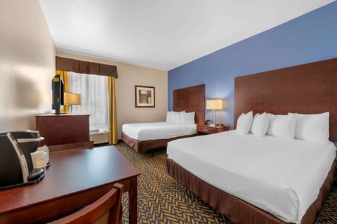 Standard Room, 2 Queen Beds, Accessible, Non Smoking (Walk-in Shower) | Iron/ironing board, free WiFi, bed sheets