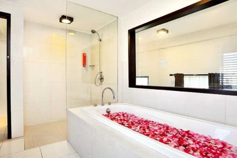 Suite | Bathroom | Shower, free toiletries, hair dryer, bidet