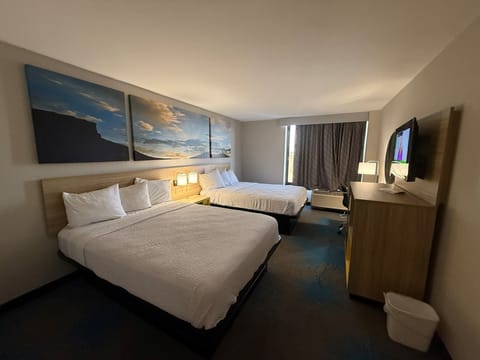 Room, 2 Queen Beds, Non Smoking | Desk, bed sheets