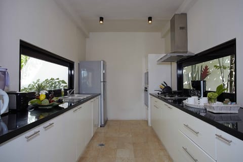 Luxury Villa, 4 Bedrooms, Private Pool, Partial Sea View | Private kitchen | Full-size fridge, microwave, oven, stovetop