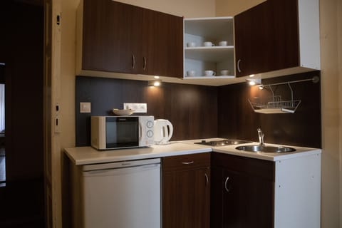 Superior Apartment, 2 Bedrooms | Private kitchen | Fridge, electric kettle, highchair