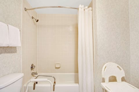 Standard Room, 1 Queen Bed, Accessible, Non Smoking (Mobility Accessible) | Bathroom | Combined shower/tub, hair dryer, towels