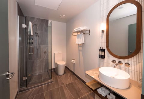 Deluxe Family | Bathroom | Shower, eco-friendly toiletries, hair dryer, towels