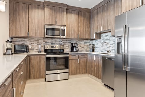 Three Bedroom Bay View Condo | Private kitchen | Full-size fridge, microwave, stovetop, dishwasher