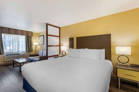 Junior Suite, 1 King Bed, Non Smoking, Refrigerator & Microwave | Pillowtop beds, in-room safe, desk, laptop workspace