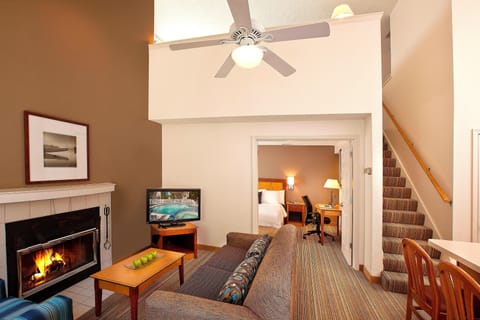 Suite, 2 Bedrooms, Non Smoking, Fireplace | In-room safe, desk, laptop workspace, iron/ironing board