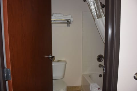 Standard Room, 1 Queen Bed | Bathroom | Combined shower/tub, free toiletries, hair dryer, towels