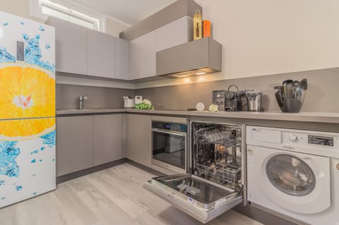 Luxury Apartment | Private kitchen | Fridge, oven, stovetop, dishwasher