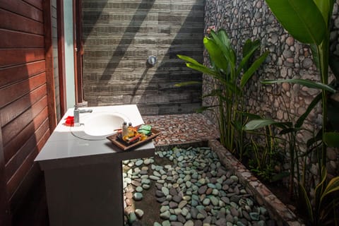 Deluxe Garden | Bathroom | Shower, deep soaking tub, free toiletries, bidet