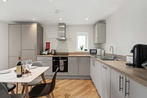 Family Apartment | Private kitchen | Full-size fridge, microwave, oven, stovetop