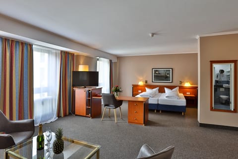 Grand Double Room, City View | Hypo-allergenic bedding, minibar, desk, laptop workspace