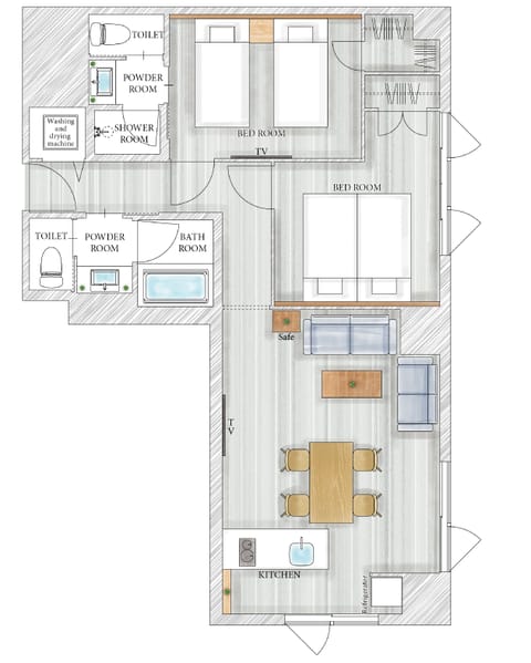 Superior Two-Bedroom Suite | Down comforters, in-room safe, laptop workspace, iron/ironing board