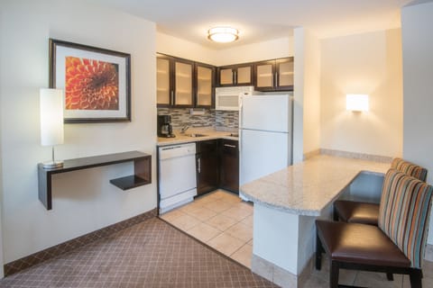 Suite, 1 Bedroom, Kitchen | Private kitchenette | Full-size fridge, microwave, coffee/tea maker, cookware/dishes/utensils