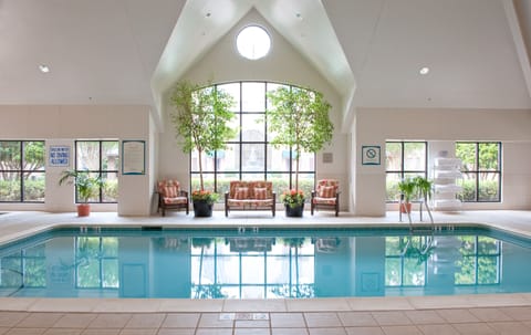 Indoor pool, open 8 AM to 10 PM, sun loungers