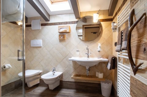 Suite | Bathroom | Shower, free toiletries, hair dryer, bathrobes