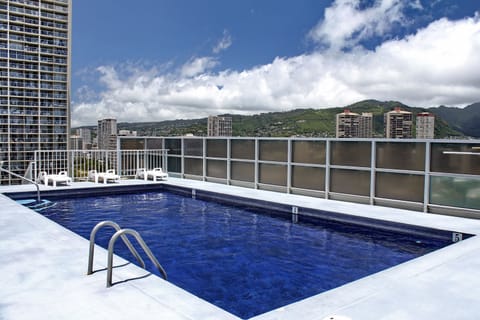 Outdoor pool, sun loungers