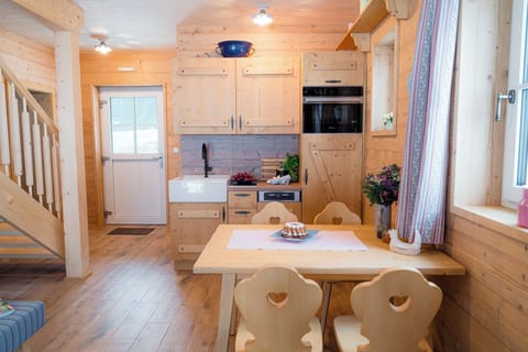 Family Chalet | Private kitchen | Full-size fridge, oven, dishwasher, espresso maker