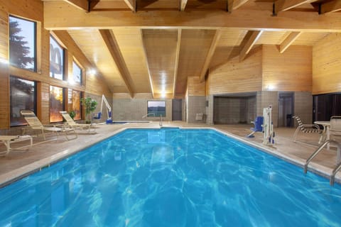 Indoor pool, open 8:00 AM to 10:00 PM, sun loungers