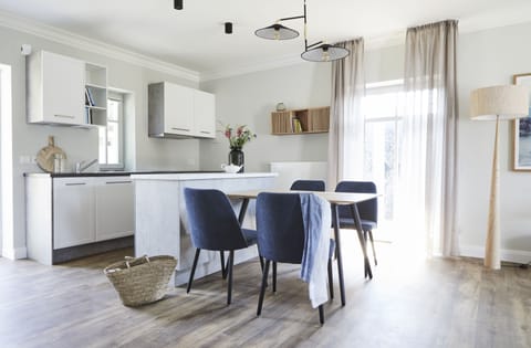 Family Suite with Terrace, incl. 169 Euro Cleaning Fee | Private kitchen | Full-size fridge, oven, stovetop, dishwasher